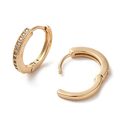 Light Gold Micro cuivres ouvrent zircons boucles d'oreilles, anneau, or et de lumière, 14x2mm