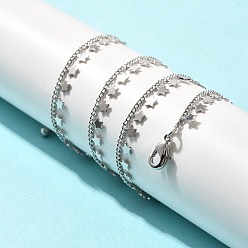 Платина Стойка покрытие латунь звезда кисточка подвеска ожерелья для женщин, долговечный, без свинца и без кадмия, платина, 15.55 дюйм (39.5 см)