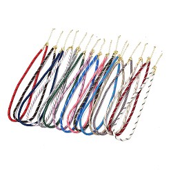 Mixed Color Ployester Core-Wrapped Round Cord Necklace Making, with Brass Finding, Golden, Mixed Color, 17.72x0.18 inch(45x0.45cm)