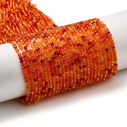 Коралловый Прозрачные стеклянные бусины, маленькие шарики, граненые, круглые, коралл, 2 мм, отверстие : 0.6 мм, около 188 шт / нитка, 14.09'' (35.8 см)