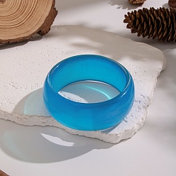 Темно-Голубой Классические простые браслеты из смолы для женщин, плоско-круглые, с блеском порошок, глубокое синее небо, внутренний диаметр: 2-1/2 дюйм (6.5 см)