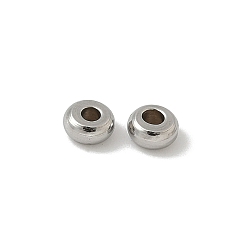 Нержавеющая Сталь Цвет 304 из нержавеющей стали бусы, плоско-круглые, цвет нержавеющей стали, 4x2 мм, отверстие : 1.4 мм