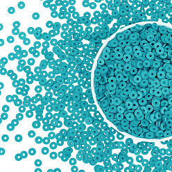 Темный Голубой 10 нити плоские круглые бусины из полимерной глины ручной работы, диск хейши бусины для гавайских серег браслет ожерелья ювелирных изделий, темные голубые, 6x1 мм, отверстие : 2 мм, 10 прядь