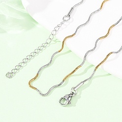 Золотой & Цвет Нержавеющей Стали 1.5Ммм, двухцветная 304 цепочка-колье из нержавеющей стали в форме волны для женщин, золотые и нержавеющая сталь цвет, 14.06 дюйм (35.7 см)