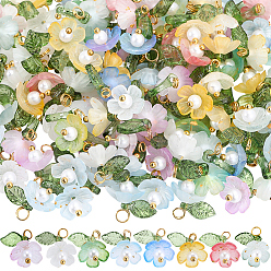 (52) Непрозрачная лаванда 160шт 8 цветные подвески из прозрачного акрила, с латунной фурнитурой , , разноцветные, 12.1x11 мм, отверстие : 1.3 мм, 20 шт / цвет