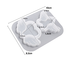 Wing DIY Silicone Molds, Resin Casting Molds, For UV Resin, Epoxy Resin Jewelry Making, White, Wing, 100x93x13mm