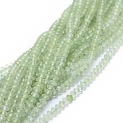 Prehnit Natur Prehnit Perlen Stränge, facettiert, Rondell, 3.5x2.5 mm, Bohrung: 0.7 mm, ca. 142 Stk. / Strang, 15.3 Zoll (39 cm)