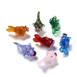 (52) Непрозрачная лаванда Ручной работы Lampwork неровный бисер, клоун, разноцветные, 25~35x14~17x13~15 мм, отверстие : 1.8~2 мм