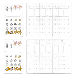 Clear Acrylic Stud Earring Organizer Display Cards, Rectangle, Clear, 9x5x0.3cm