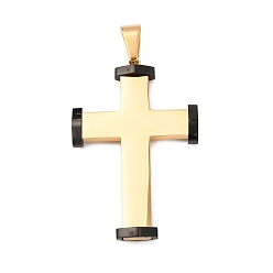 (52) Непрозрачная лаванда 304 подвески из нержавеющей стали, крестик, вакуумное покрытие pvd, разноцветные, 47x30x5 мм, отверстие : 8.5x4.5 мм