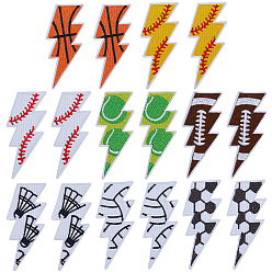 (52) Непрозрачная лаванда 16 шт. 8 стили спортивная тематика полиэстер термоприклеиваемые/пришивные нашивки, термоклей, аппликации из ткани, удар молнии, разноцветные, 78x34x2 мм, 2 шт / стиль