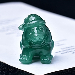 Зеленый Авантюрин Резные фигурки собак из натурального зеленого авантюрина, для украшения рабочего стола домашнего офиса, 40 мм