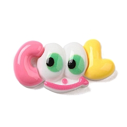 Слово Непрозрачные кабошоны из смолы, мультяшные кабошоны, для изготовления ювелирных изделий, , слово, 18x34x7.5 мм