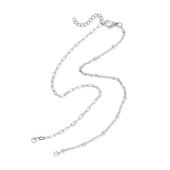 Нержавеющая Сталь Цвет 304 Заготовки для колье из смешанных цепочек из нержавеющей стали, не тускнеет, цвет нержавеющей стали, 15.28 дюйм (38.8 см)