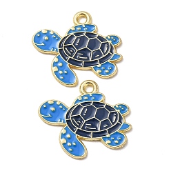 Turtle Подвески из морского сплава с эмалью, золотые, прелести черепахи, 17x20x1.2 мм, отверстие : 1.8 мм
