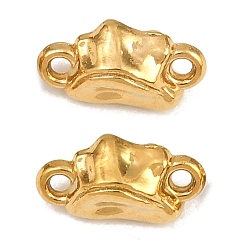 Real 18K Gold Plated 304 Stainless Steel Connector Charms, Nuggets Links, Ion Plating(IP), Long-Lasting Plated, Real 18K Gold Plated, 5x9x3.5mm, Hole: 1mm, about 15pcs/bag