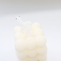 Белый Змея прозрачные стеклянные манжеты кольца, белые, размер США 7 1/4 (17.5 мм)