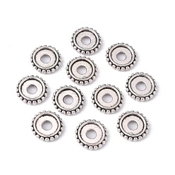Antique Silver Alloy Spacer Beads, Cadmium Free & Lead Free, Rondelle, Antique Silver, 10x2mm, Hole: 3mm