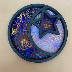 Стально-синий Плотность картона круглая звезда и луна поднос подвесное украшение для домашнего декора ремесло оптовая продажа, стальной синий, 295x20 мм