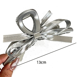 Белый Дым Заколки-коготь из искусственной кожи, пластиковые аксессуары для волос для женщин и девочек, бантом, серый, 130 мм