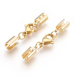 Золотой 304 нержавеющая сталь застежка когтя омара, с мозг заканчивается, золотые, 38 мм