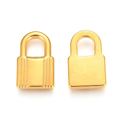 Golden 304 Stainless Steel Pendants, Pad Lock, Golden, 16x10x2mm, Hole: 4.5x5.5mm