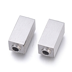 Stainless Steel Color Tarnish Resistant 304 Stainless Steel Beads, Cuboid, Stainless Steel Color, 13x6x6mm, Hole: 2mm