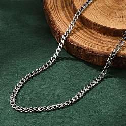 Нержавеющая Сталь Цвет Не тускнеет 304 ожерелья из нержавеющей стали с панцирной цепью, с застежкой омар коготь, цвет нержавеющей стали, 23.62 дюйм (60 см)