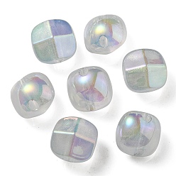 Light Blue UV Plating Luminous Transparent Acrylic Beads, Glow in The Dark, Half Round, Light Blue, 19x19x15mm, Hole: 3.5mm