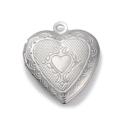 Нержавеющая Сталь Цвет 304 подвески из нержавеющей стали, сердце, цвет нержавеющей стали, 22.5x19.5x6 мм, отверстие : 1.6 мм