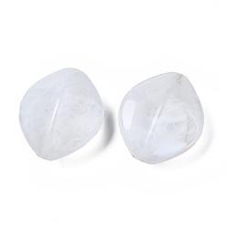 Кремово-белый Акриловые бусины, Стиль имитация драгоценных камней, ромб, кремово-белые, 35x30x16.5 мм, отверстие : 1.8 мм, Около 75 шт / 500 г