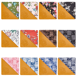 (52) Непрозрачная лаванда 12 шт. 12 стильные уголки из искусственной кожи с принтом, книжные угловые охранники, протекторы для ноутбуков, квадратный с клетчатым/цветочным узором, разноцветные, 80.5x80.5x3 мм, 1 шт / стиль