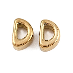 Letter D 304 прелести нержавеющей стали, письмо, ионное покрытие (ip), реальный 18 k позолоченный, Буква D, 7.5x5x3.5 мм, отверстие : 1.8 мм