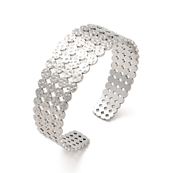 Нержавеющая Сталь Цвет Не тускнеющие 304 плоские круглые браслеты-манжеты из нержавеющей стали, цвет нержавеющей стали, внутренний диаметр: 2-1/4 дюйм (5.6 см)