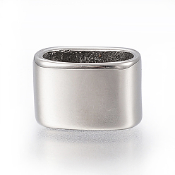 Нержавеющая Сталь Цвет Устойчивые к потускнению 304 подвески-слайдеры из нержавеющей стали, овальные, цвет нержавеющей стали, 14x9x8 мм, отверстие : 11x6 мм