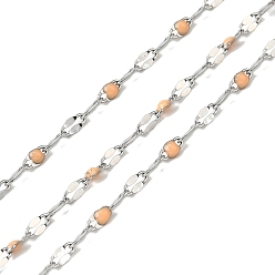 Персиковый Слойка 304 цепи натяжные нержавеющие, с эмалью, пайки, с катушкой, реальный 18 k позолоченный, розовые, 2 мм