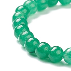 Green Aventurine Natural Green Aventurine Beaded Stretch Bracelets, Round, Beads: 6~6.5mm, Inner Diameter: 2-1/4 inch(5.55cm)