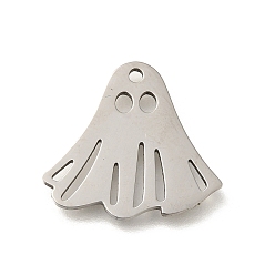 Нержавеющая Сталь Цвет 201 подвески из нержавеющей стали, лазерная резка, призрачное очарование, цвет нержавеющей стали, 17x18.5x1 мм, отверстие : 1.4 мм