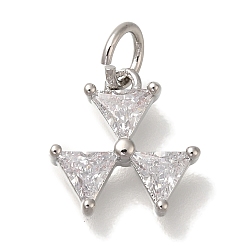 Платина Латунь с микропокрытием, без кадмия и без свинца, долговечный, треугольные, платина, 11.5x11x3 мм, отверстие : 3 мм