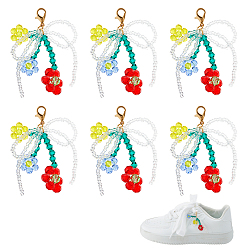 Разноцветный 6 шт. пластиковые брелоки для обуви, украшения для обуви, цветок, красочный, 55 мм