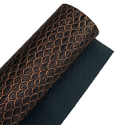 Кокосово-Коричневый Ткань из искусственной кожи с тиснением в виде рыбьей чешуи, для поделок из кожи, аксессуары для изготовления сумок, кокосового коричневый, 30x135 см