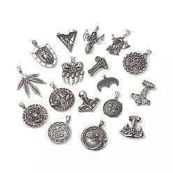 Antik Silber Farbe Tribe-Stil 304 Anhänger aus Edelstahl, gemischte formen charms, Antik Silber Farbe, 23.5~57x24~39x3~9.5 mm, Bohrung: 3.5~7 mm