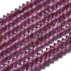 Granat Natürlicher Granat Perlen Stränge, facettiert, Doppelkegel, 3x2 mm, Bohrung: 0.6 mm, ca. 192 Stk. / Strang, 15.16 Zoll (38.5 cm)
