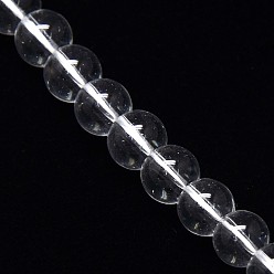 Clear Crystal Glass Round Beads Strands, Clear, 8mm, Hole: 1mm, about 54pcs/strand, 15.7 inch