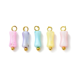 (52) Непрозрачная лаванда Подвески из натуральных пресноводных ракушек, окрашенных в радужные цвета., бамбуковые подвески с латунными петлями, золотые, разноцветные, 12x4 мм, отверстие : 1.8 мм