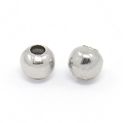 Stainless Steel Color Tarnish Resistant 304 Stainless Steel Round Beads, Stainless Steel Color, 4mm, Hole: 1.5mm