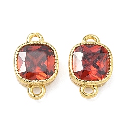 (123L) Белый крем непрозрачный блеск Латунные подвески-коннекторы с квадратными фианитами, инкрустированные кубическим цирконием, золотые, стойки покрытие, без кадмия и без свинца, долговечный, огнеупорный кирпич, 12x8x4 мм, отверстие : 1.2 мм