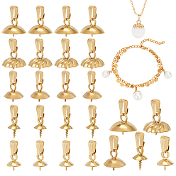 Настоящее золото 18K 30 шт. 5 стиль 304 колышки для чашек из нержавеющей стали, реальный 18 k позолоченный, 6~10.5x6~10 мм, отверстие : 5.5x2.5 мм, штифты : 0.7~1.5 мм, 6 шт / стиль