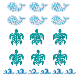 (52) Непрозрачная лаванда 18 шт. 3 стили полиэстер компьютерная вышивка приклеивание/пришивание заплаток, аппликация, разнообразные, разноцветные, 26~75x50~84x1~1.5 мм, 6 шт / стиль