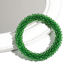 Зеленый Резинки для волос с блестящими стеклянными бусинами, эластичные резинки для волос для женщин, зелёные, 70 мм